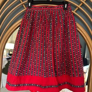 Vintage Red Floral Skirt